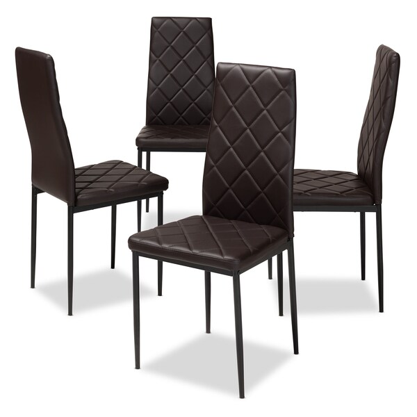 Baxton Studio Blaise Modern Brown Faux Leather Upholstered Dining Chair, PK4 146-8782 - main